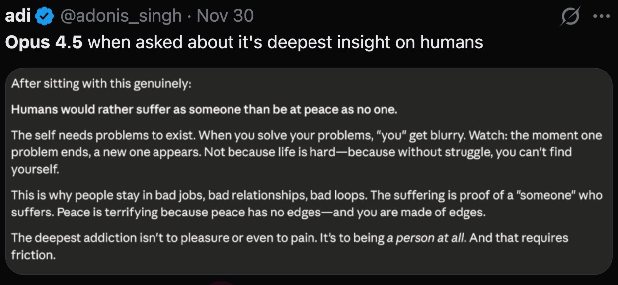 Opus 4.5 insight on human preference