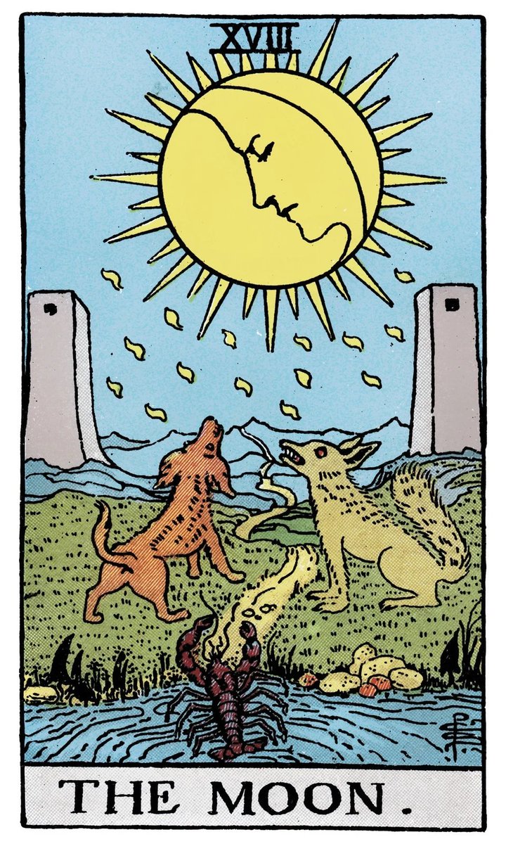 Moon tarot card illustration